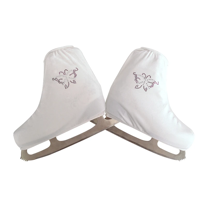 

15 colors child adult velvet ice figure skating shoes cover roller skate fabric accessories white purple butterfly rhinestone