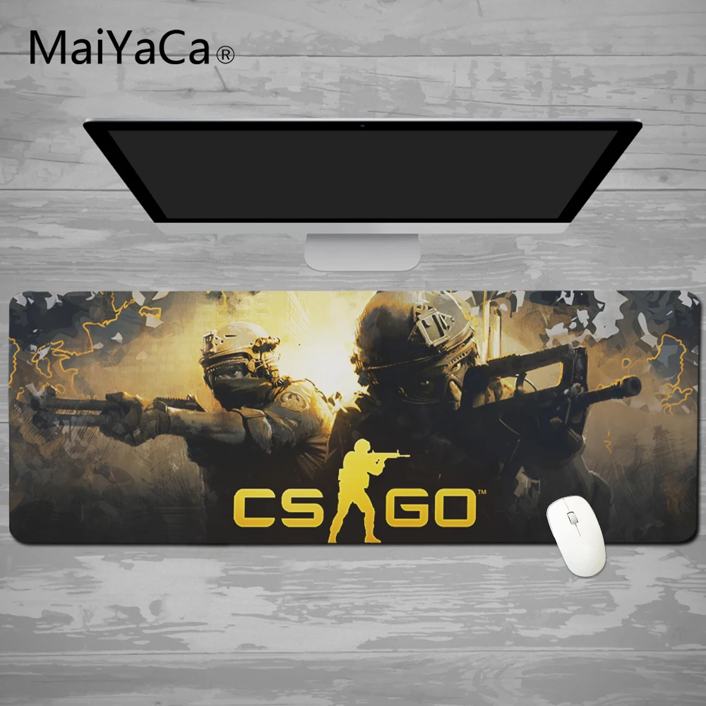 MaiYaCa 2018 New Simple Design Speed CS GO Game MousePads Computer Gaming Mouse Pad Gamer font