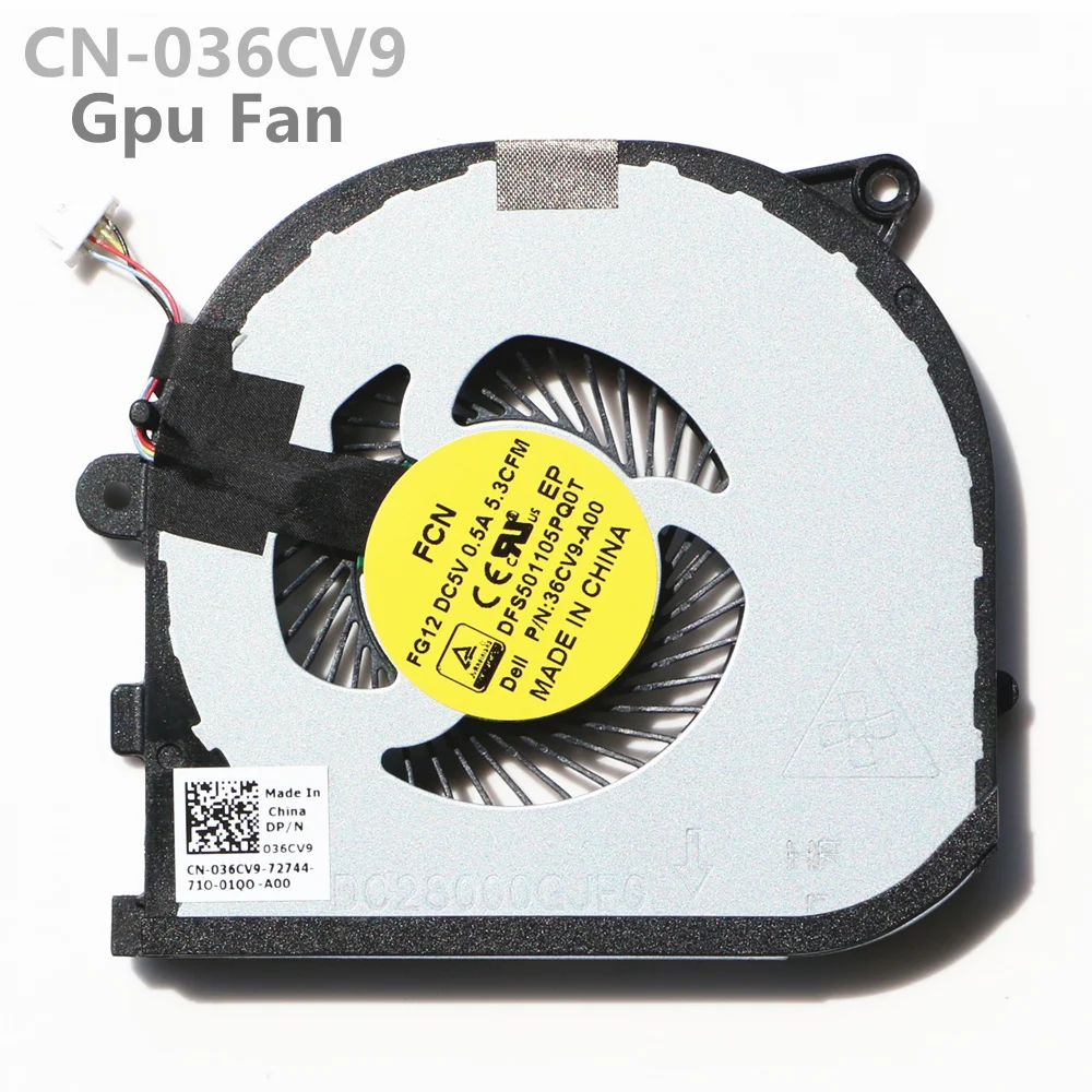 Новый вентилятор процессора для Dell XPS15 9550 Cpu и VGA охлаждающий CN RVTXY 36CV9|vga cooling fan|cpu