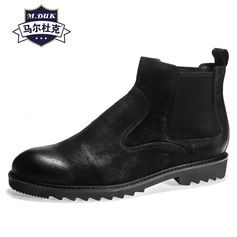 

mens short boots retro British high top shoes Chelsea boots real leather Riding boots autumn winter men shoes all-match cowhide
