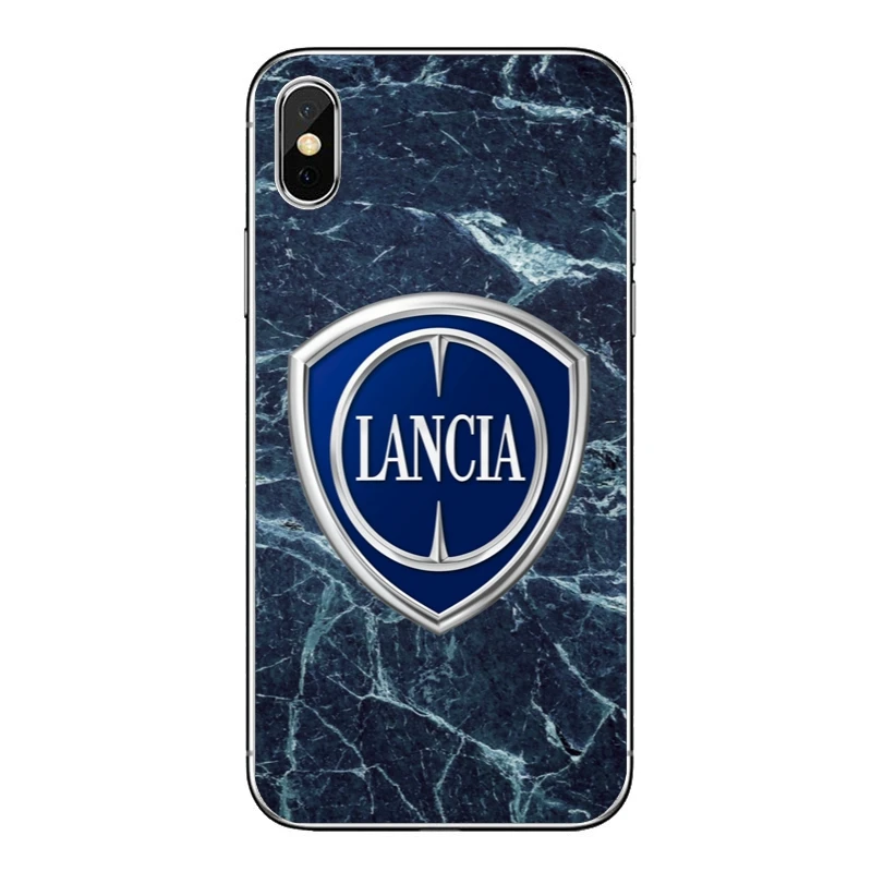 Роскошный автомобильный чехол для телефона с логотипом LANCIA iPhone 8 7 6s 6 plus XR X XS Max SE 5s
