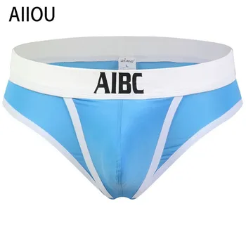 

AIIOU Mens Underwear Thong Thin Low Waist Ice Silk Mens Thongs and G Strings Gay Underwear Sissy Panties Jockstrap Underpants