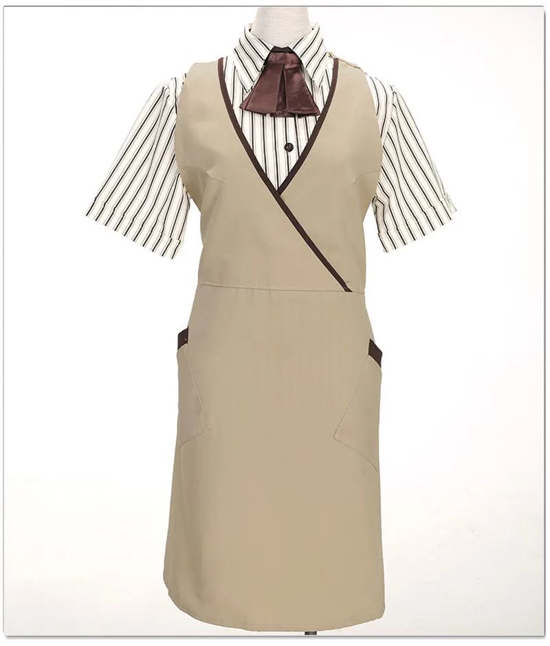 Korean Fashion Adult Bib Kitchen Apron Novelty Waist Cooking Apron Antifouling Waterproof Chef Apron For Women With Pockets11