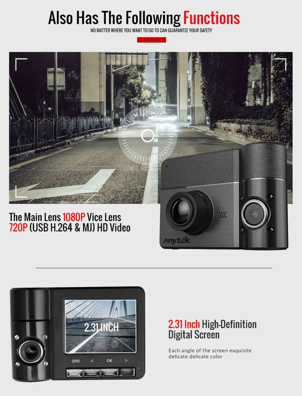 Anytek B60 Car DVR Dash Camera Detector (6)