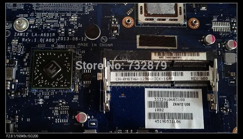 Материнская плата для ноутбука dell Inspiron 17R 5735 M731R ZAW12 LA-A691P M8THW 0M8THW A10 5745M DDR3L |