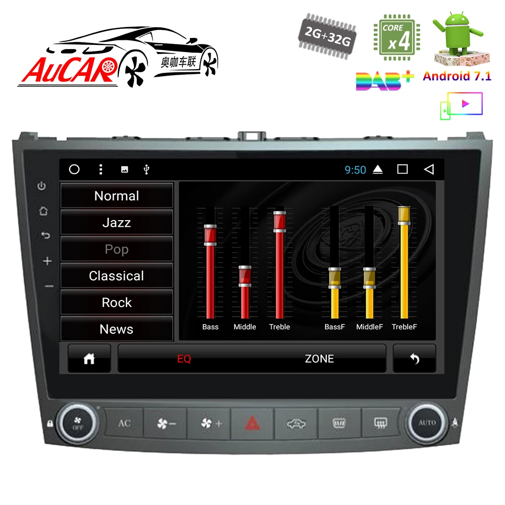 Cheap AuCAR 10.1" Octa Core Android 8.1 2GB+32GB Head Unit Car Radio for Lexus IS250 IS350 2005 2006 2007 2008 2009 2010 2011 4G RDS 3