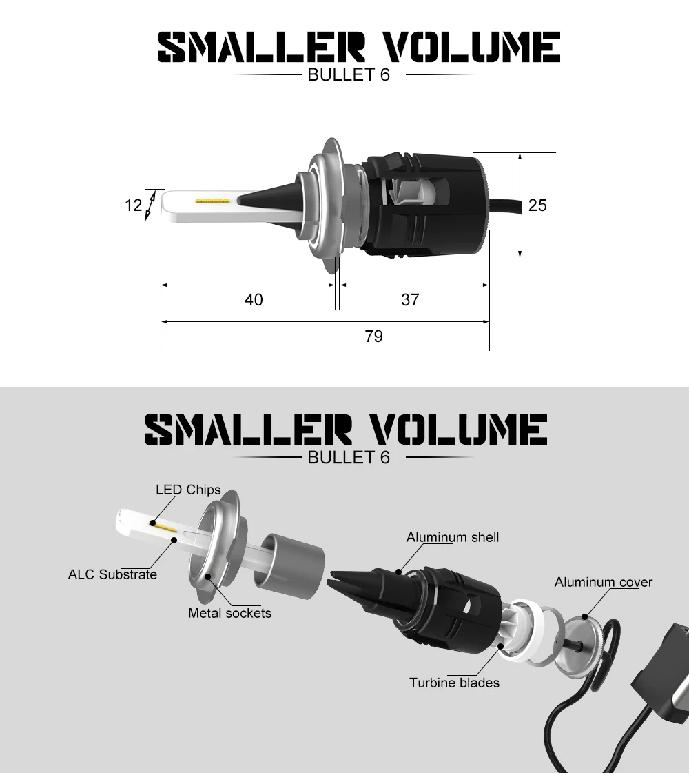 12 V автомобиль Luces фар Светодиодный H4 H11 HB2 HB 3 HB3 9005 9012 лампады H7 светодиодный лампы для автоматического включения света со светодиодными кристаллами 6000 K белый светодиодный светильник