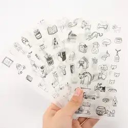 6 PCS New Creative Cute Small Town Story Diary Decorative Planner Stickers DIY Diary Scrapbooking Phone Index Seal Stickers