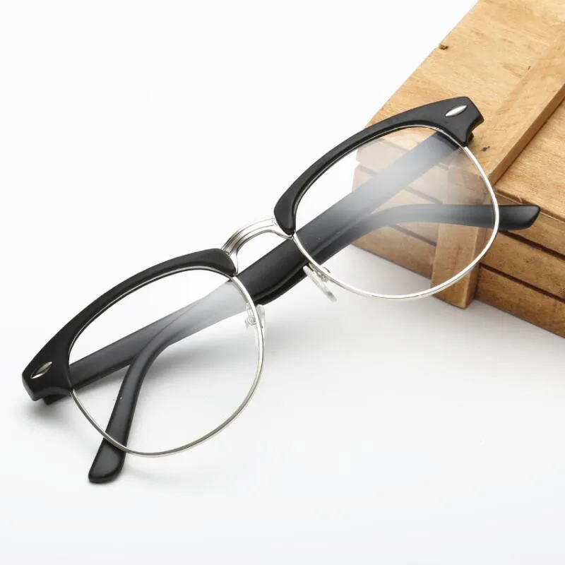 

2018 Hot Fashion Retro Half-frame Glasses Frame Men Women Optical Glasses With Clear Glass Transparent Computer Glasses Frame