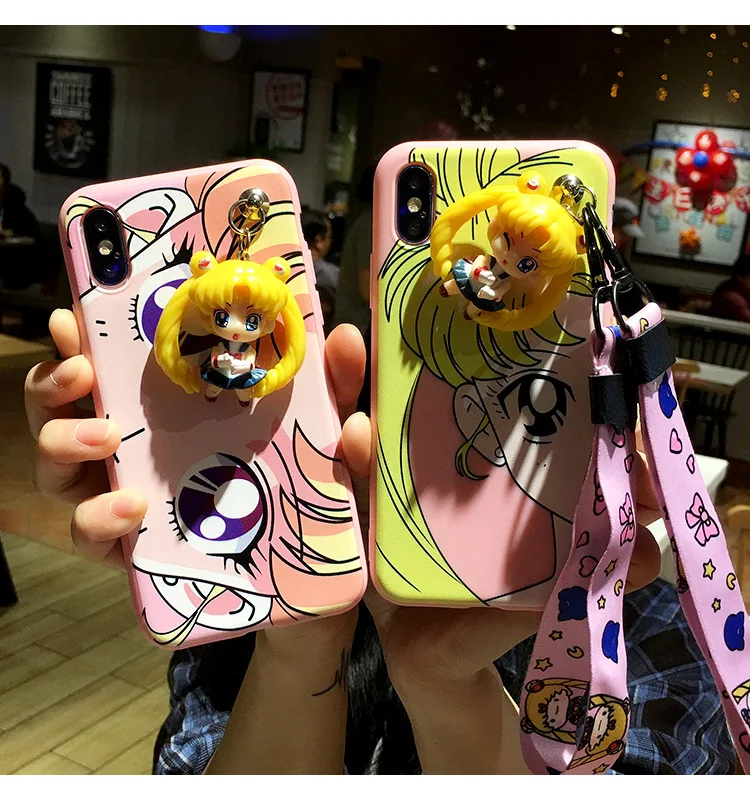 SAM S10 plus милый 3D чехол для телефона Сейлор Мун для samsung Galaxy S7 Edge S8 S9plus S10E note8/note9 мультяшная девушка задняя крышка