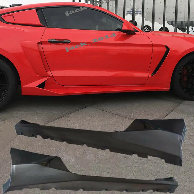 

Rocker Panels Side Skirts Splitter Unpainted Side Skirt Panels Body Kit For Ford Mustang 2015 2016 2017 2018 2019