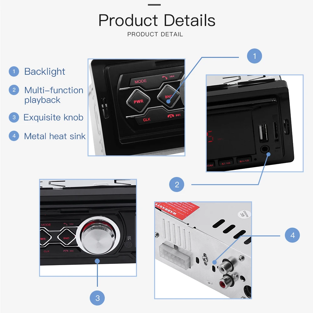 Автомобильный MP3 плеер 1 Din 12 В Bluetooth FM радио AUX TF карта USB U диск аудиовыход