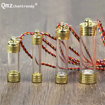 

Gawu Tube Glass pendants wholesale gilded Buddhist Nepal stupa can open the Shurangama mantra of evil Necklace