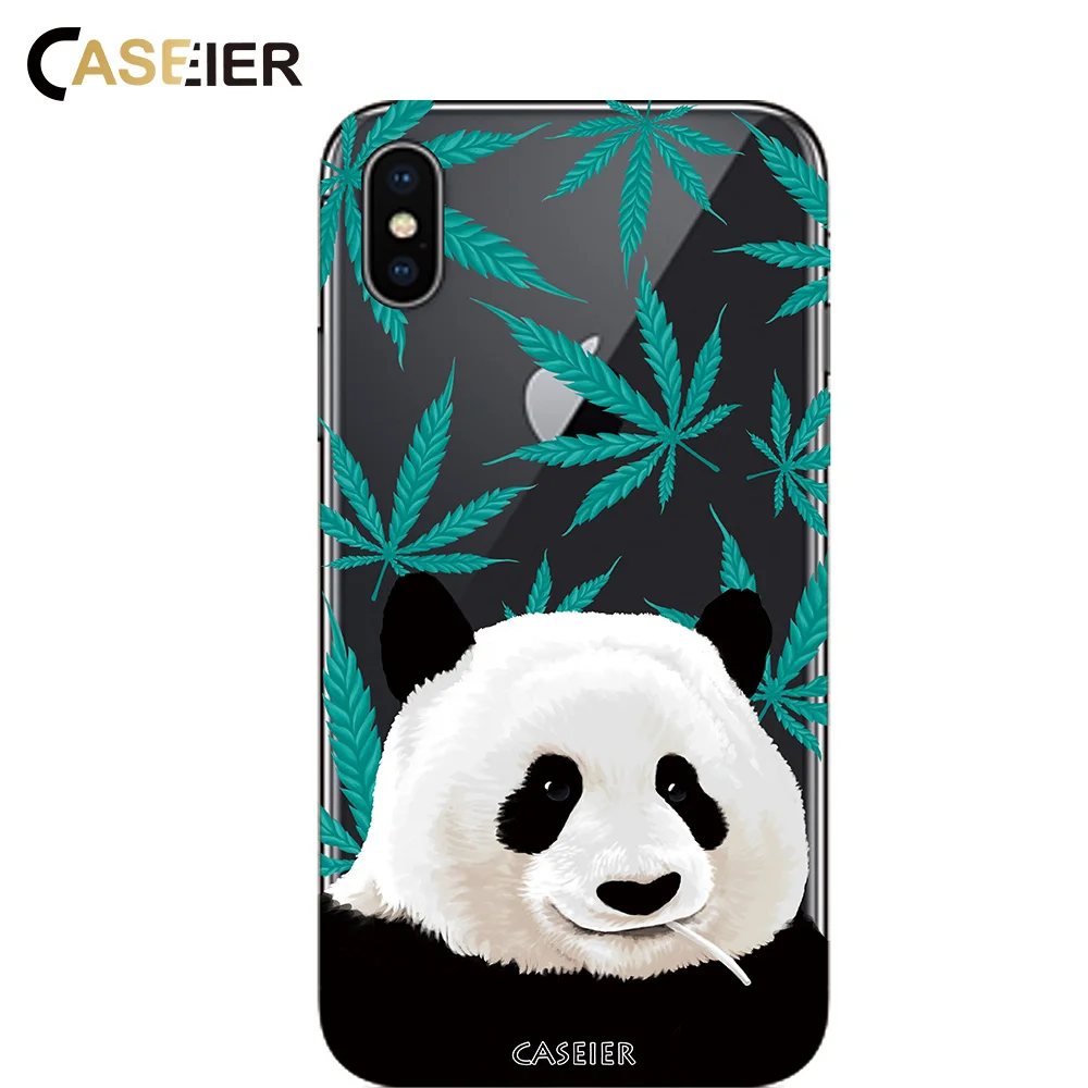 

CASEIER Clear Panda Case For iPhone 6 6s Plus TPU Silicone Cover For iPhone X 7 8 6s 6 Plus 5 5s Ultra Thin Pattern Phone Capa