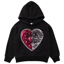 Girls hoodie autumn and winter new fashion sweater long-sleeved love sequins sweatshirt pullover casual warm cotton top clothing Girls hoodie autumn and winter new fashion sweater long-sleeved love sequins sweatshirt pullover casual warm cotton top clothing