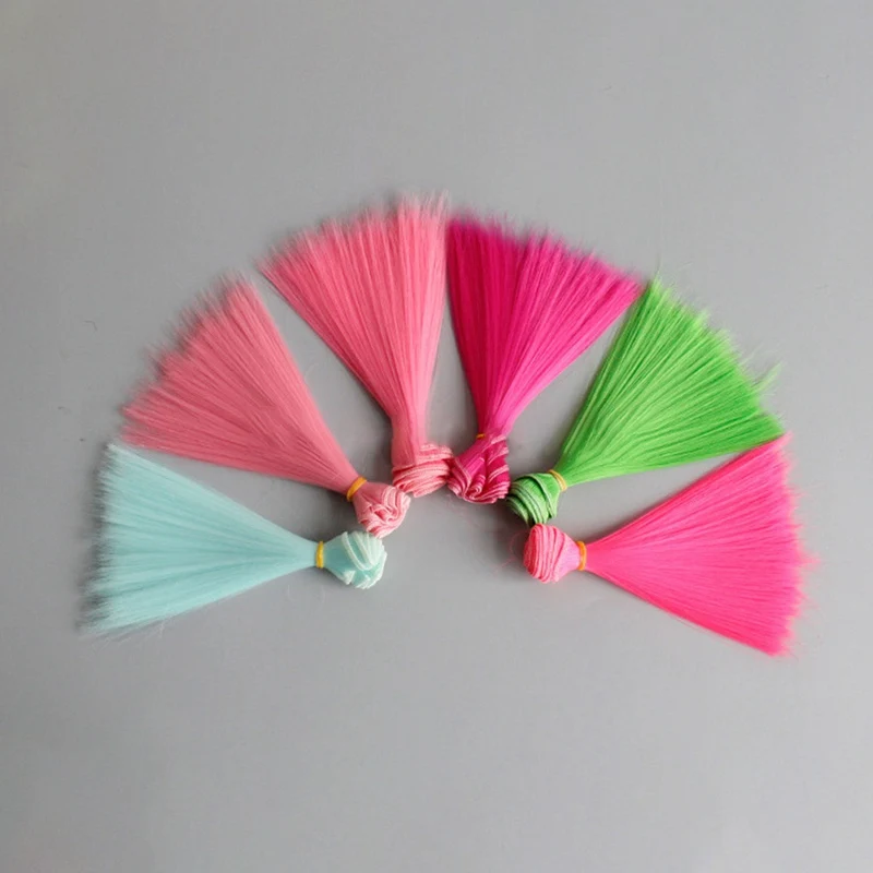 

1pc Hair 15cm*100CM Multi Color Short Straight Wig Hair For 1/3 1/4 Doll