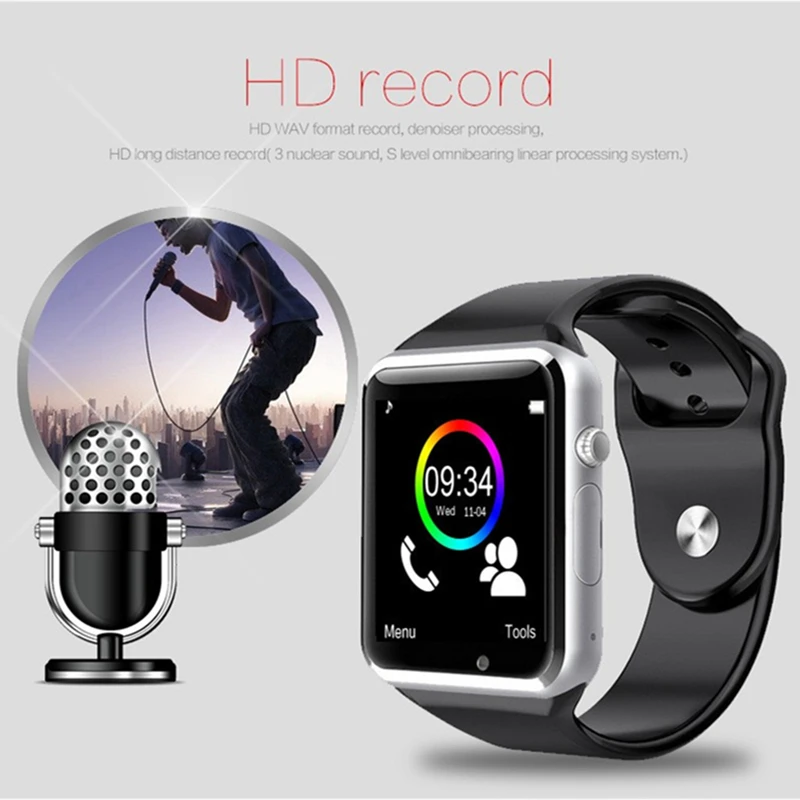 QAQFIT Bluetooth Smart Watch A1 For Apple iPhone IOS Android Phone Wrist Wear Support Sync smart clock Sim Card PK DZ09 GV18