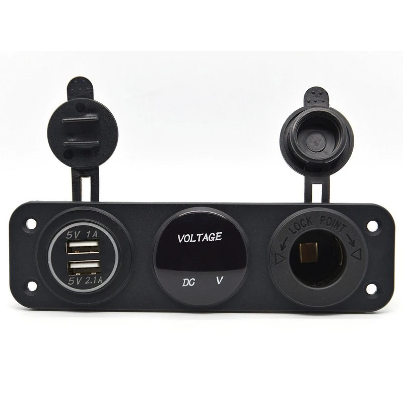 DC 12V 24V автомобильный прикуриватель двойной USB с вольтметром для телефона GPS