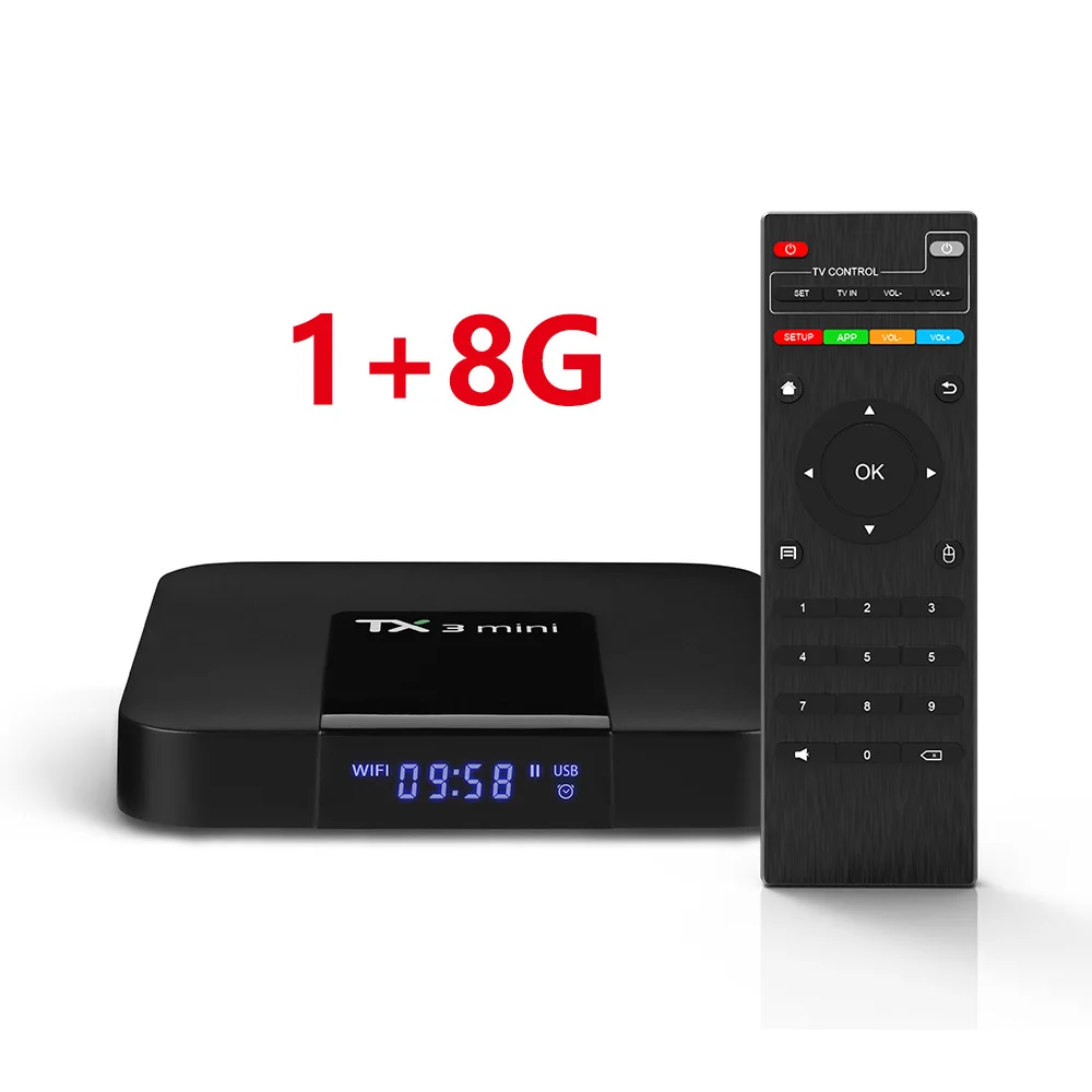 DQiDianZ Android 8,1 TX3mini Smart tv BOX Amlogic четырехъядерный мультимедийный ящик 2,4G Wifi KD экран дисплей телеприставка Smart BOX - Цвет: 1G 8G