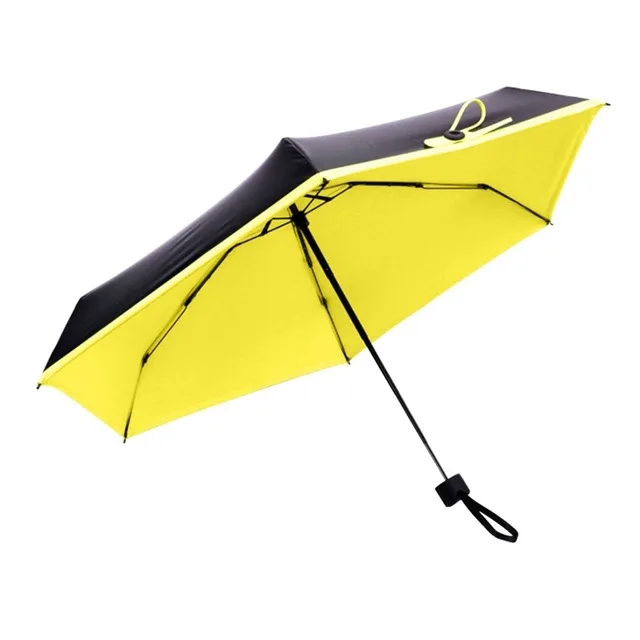Модные складывающиеся зонты, мини карманный зонтик для женщин, солнечный и дождливый, портативный, маленький, солнцезащитный зонтик, дождевик,, для девочек, зонтик - Цвет: yellow