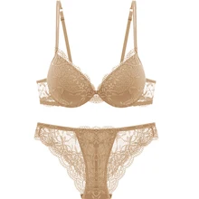 Ladies Secret женский кружевной комплект нижнего белья Пуш-Ап Топ A B C чашка нижнее белье сексуальные трусики с цветочной вышивкой BH