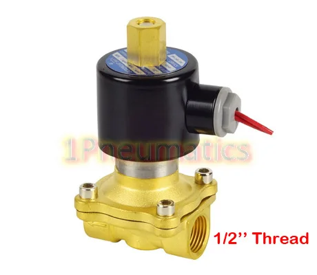 Провод нормально открытый воды Латунь 1/" Электрический Соленоидный клапан воды воздуха N/O 12VDC 2W160-15-K