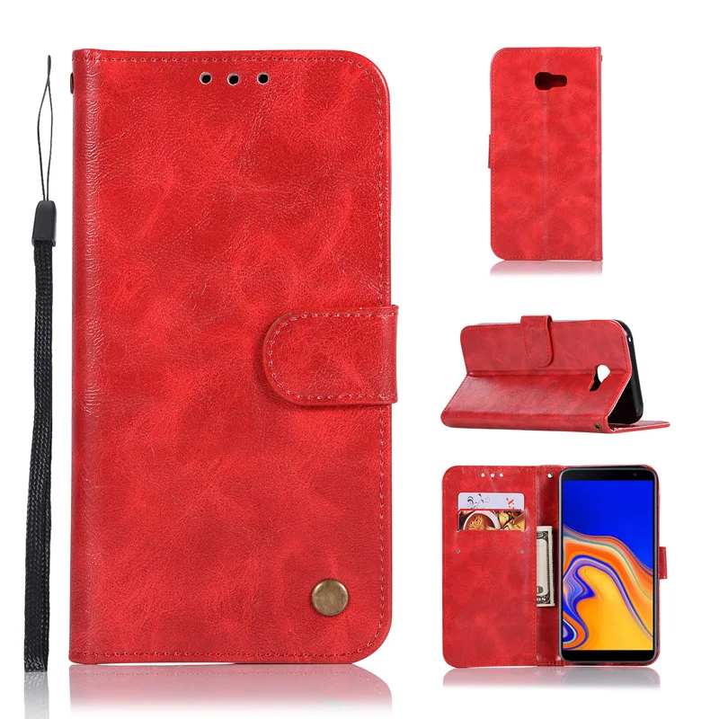 

Retro PU Leather Wallet Case For Samsung Galaxy J4 Plus Coque J4 Prime Flip Cell Phone Bag For Funda Samsung J4 2018 Case Cover