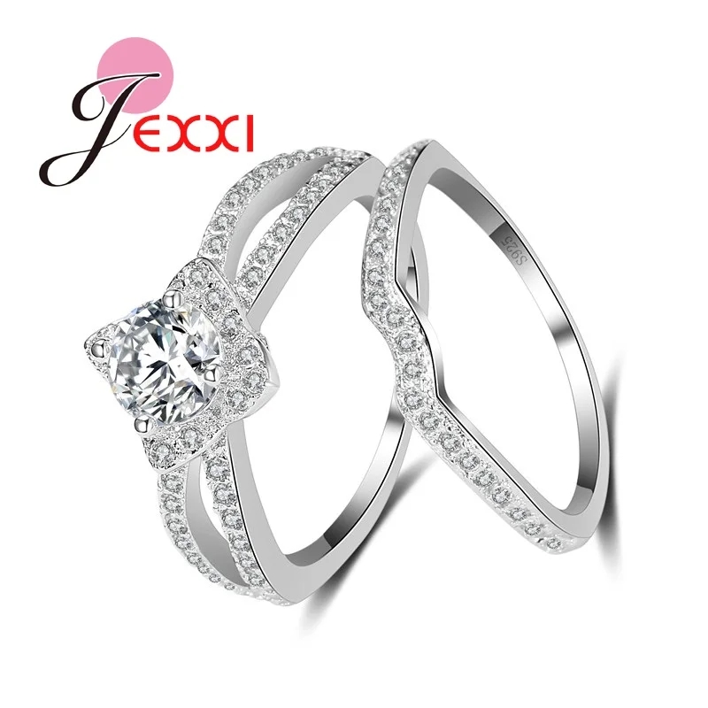 925 Sterling Silver Wedding Engagement Bridal Ring Band Set For Party Propose Anniversary Jewelry Gift Fashion Top Qualit | Украшения и
