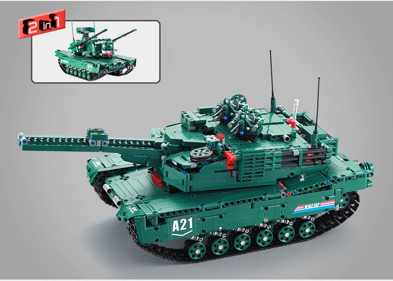 Горячая современный Военная Униформа rc пантера M1A2 Abrams основной боевой танк 2in1 building block модельный кирпич радио дистанционное управление игрушечные лошад