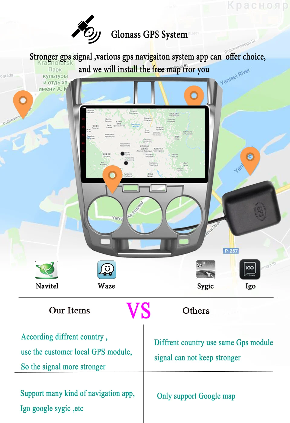 Discount 10.1 inch Android 9.1 Car GPS Navigation For Honda City 2008-2014 Support Stereo Audio Radio Video Bluetooth DSP carplay System 9