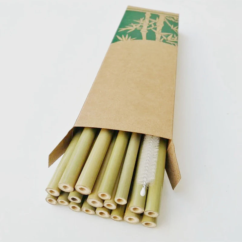 Полезная 10 шт./компл. Bamboo соломинки Многоразовые Экологичные вечерние Кухня+ чистой щеткой для Прямая