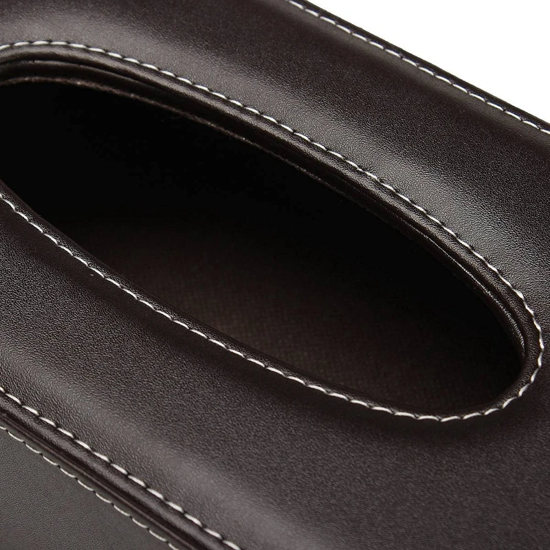 Portable Leather Rectangular Tissue Cover Box Holders Case Pumping Paper Hotel Home Car Gift Brown 4