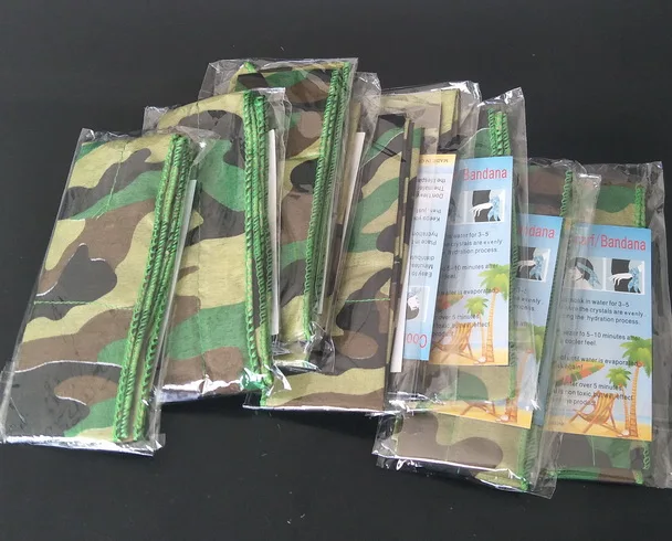 

60Pcs Camouflage Color Summer Ice Scarf Super Neck Cooling Headband cool Ice towel cold water neck cooling scarf towel