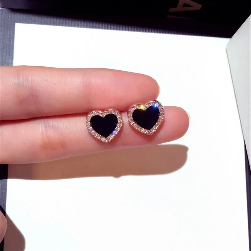 Влюбленные Сердца Форма Earrring AAAAA Cz реального 925 серебро себе свадебные