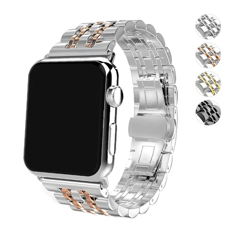 

316L stainless steel strap for apple watch band 44mm 40mm 42mm 38mm iwatch series 4/3/2/1 bracelet metal Butterfly buckle belt