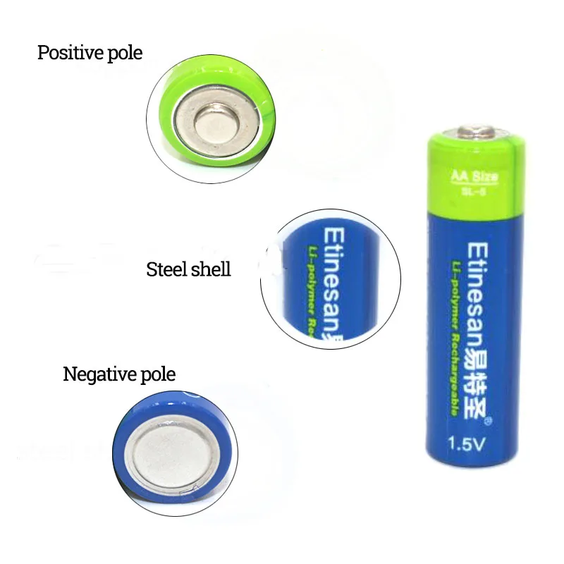 Etinesan 1.5V AA 3000mWh Rechargeable Battery Lithium polymer Batteries Apply to Camera Wireless Mouse Toy ect. Etinesan 1.5V AA 3000mWh Rechargeable Battery Lithium polymer Batteries Apply to Camera Wireless Mouse Toy ect.
