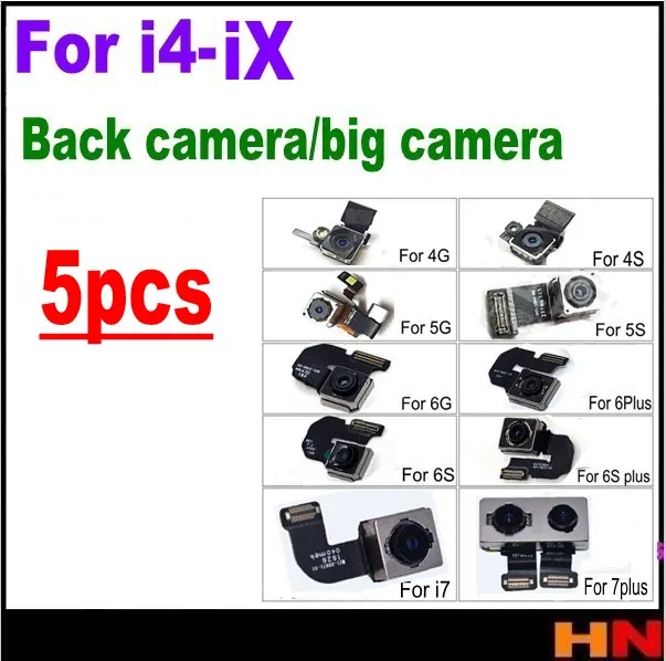 

5pcs For iphone X 8 4 4s 5 5s 5c SE 6 6s 7 7p plus New Back Rear Main Camera Module Flex Ribbon Cable Replacement Repair Parts