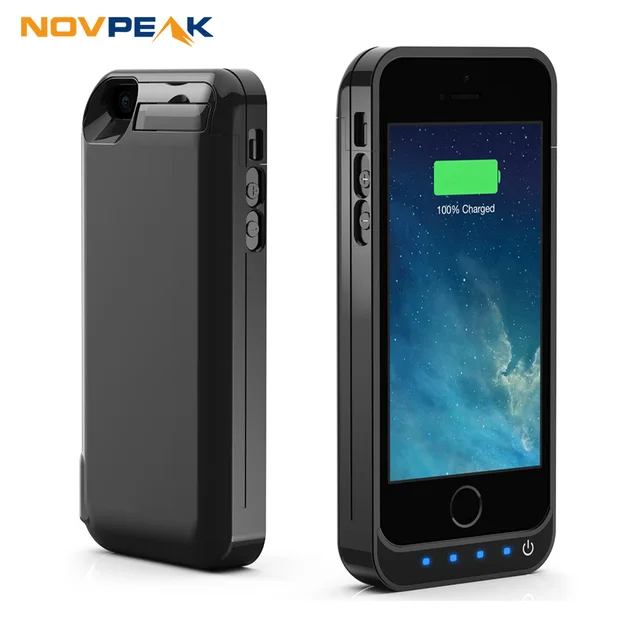 Novpeak 4200mAh Backup External Battery Charger Case Power Bank Cover with Stand and Screen