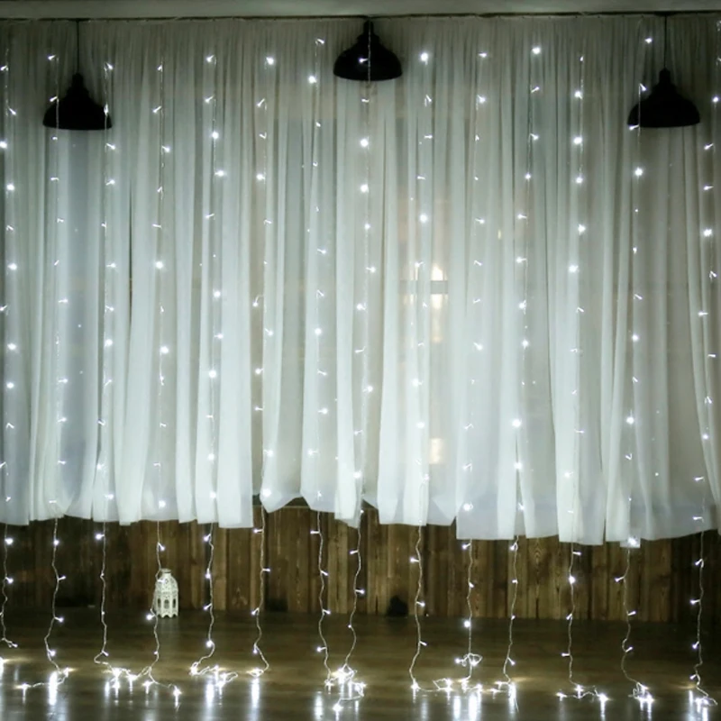 

Led Curtain String 4.5Mx3M 5Mx0.4-0.6M Garland 300Led 96Led Led String For Christmas Wedding Party Holiday Lights