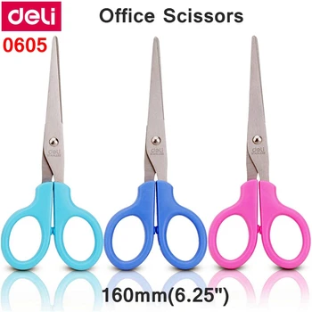

Deli 0605 Office Scissors 160mm(6.25") stainless scissors retail packing Good looking desk scissors