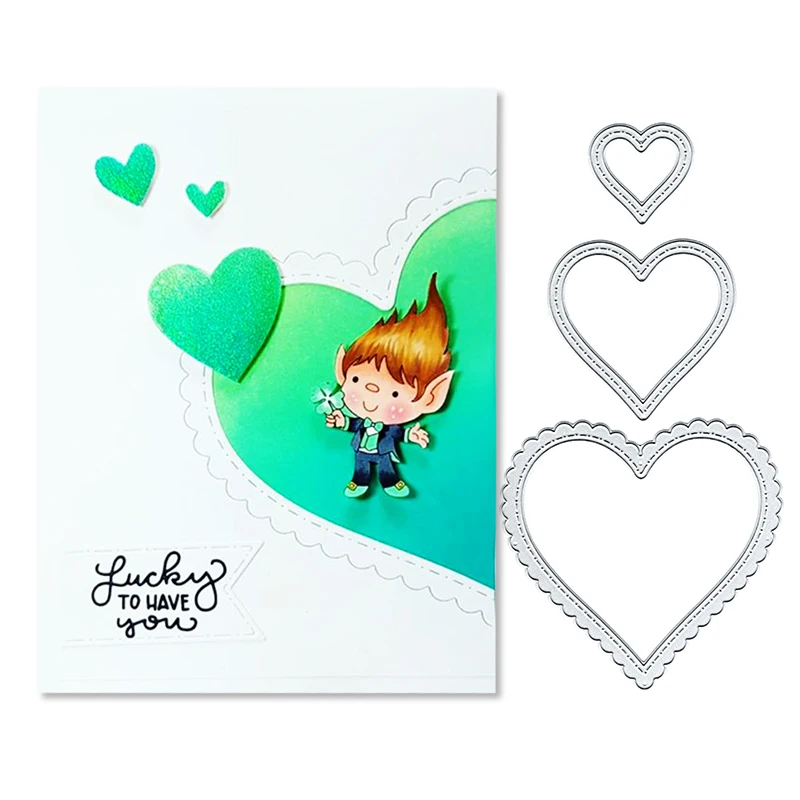 

Julyarts Cutting Dies 3pcs/lot Love Heart Shapes Metal Cutting Dies Stencil Nouveau Arrivage