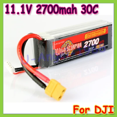 

High quality Wide scorpion 11.1V 2700mAh 30c 3S1P battery For PHANTOM LiPo-battery as BlackMagic 11.1V 2700mAh 25c