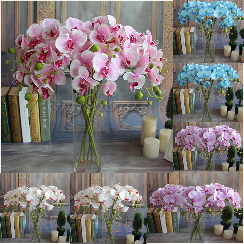 

New 1pc 78cm Artificial Silk Flower Wedding Decor Phalaenopsis Butterfly Orchid Pot New Arrivals