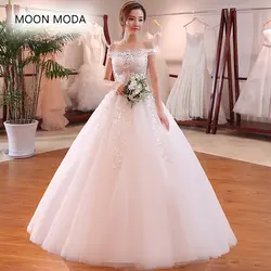 Кружевное белое свадебное платье 2019 вырез лодочкой невесты Формальные Большие размеры на шнуровке vestido de noivas настоящая фотография линия