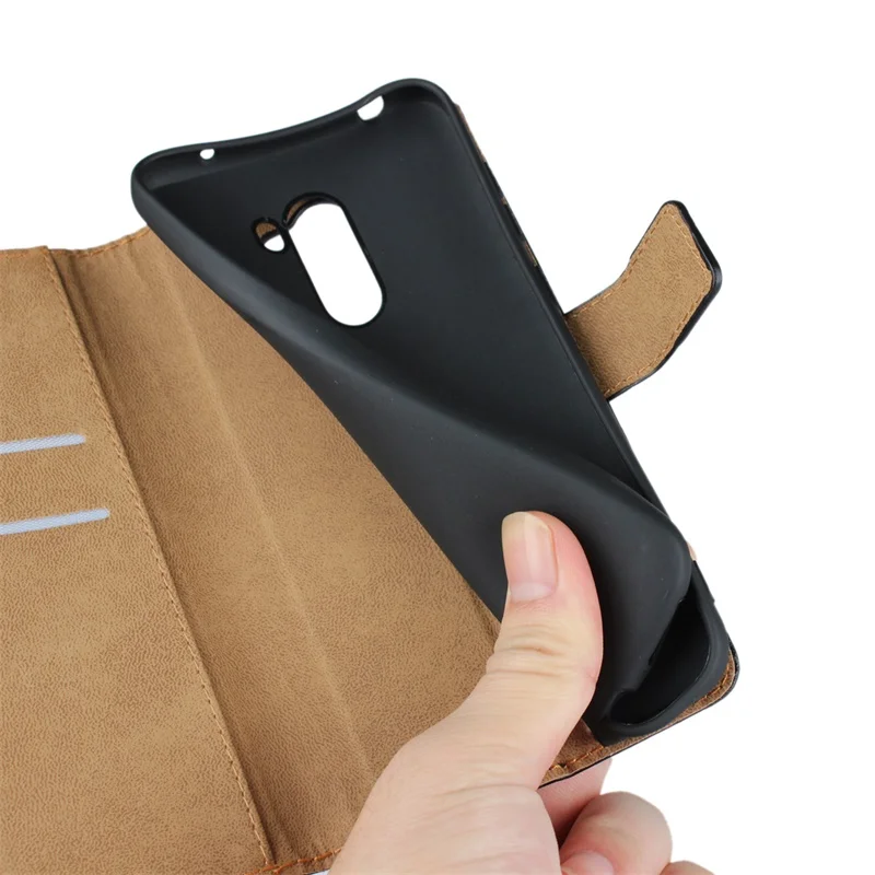 Роскошный чехол портмоне для Xiaomi Pocophone F1 кожаный и силиконовый бампер с Funda Poco F 1