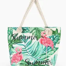 Joyloading Холст мультфильм милый Фламинго дизайн многоразовые для бакалейный продуктов хозяйственная сумка на молнии Складная Сумка