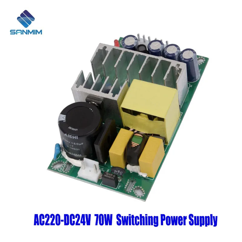 SANMIN AC220V-DC24V 3A 70W источник питания изолированный модуль с переключателем от 220 до 24