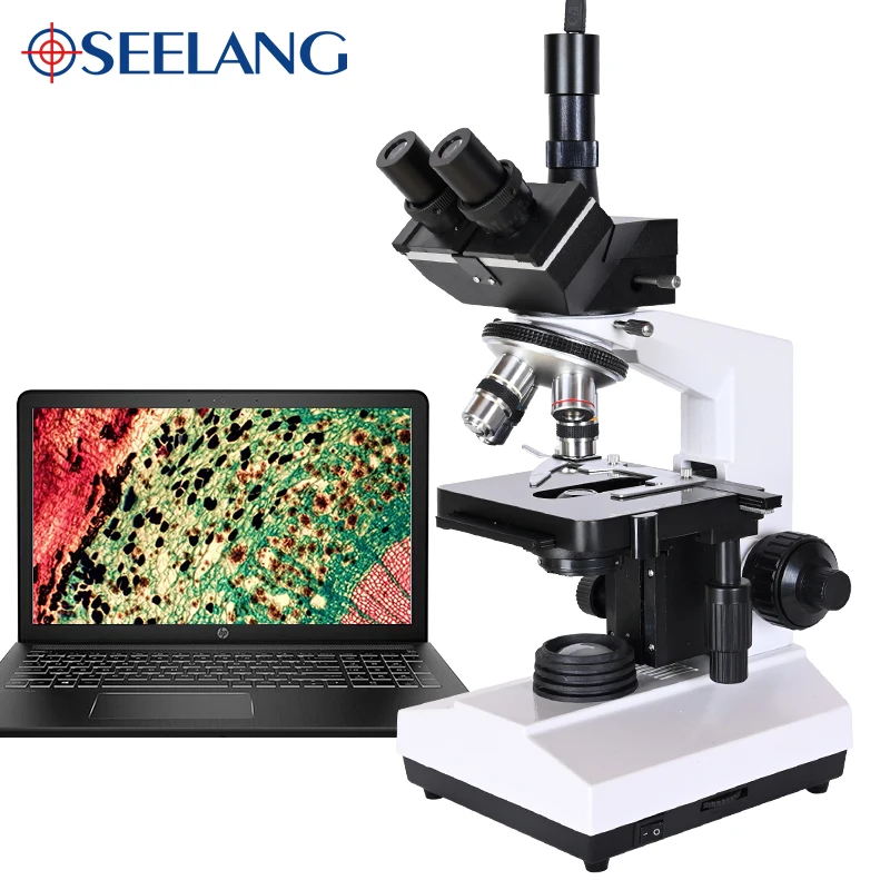 

OSEELANG 1600X+ Electronic eyepiece Lab Compound Biological Microscope LED Trinocular Microscope Metal student Vet Lab Clinic