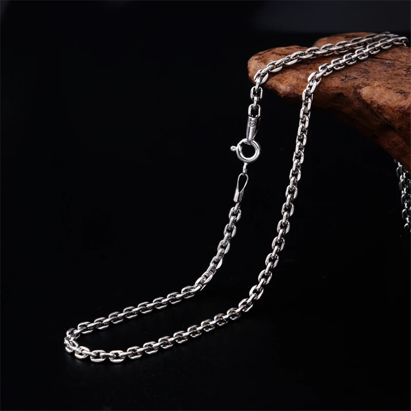 Bold O звено цепи серебро 925 Ожерелье Мужчины Женщины 3,0 мм толщиной 45 см~ 80 см тайское Серебряное ожерелье Мода Мужчины ювелирные изделия коробка