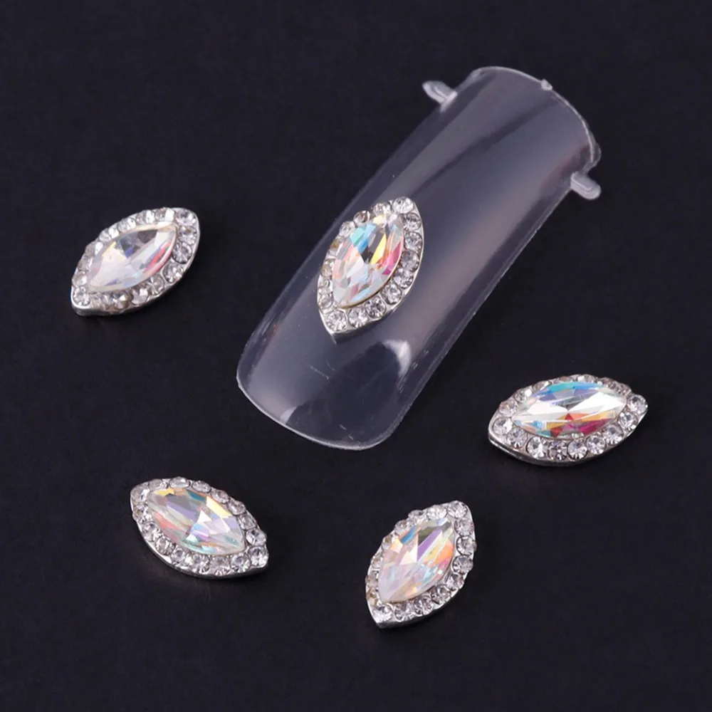 10Pcs 3D Glitter Rhinestones For Nails Art Charms Adhesives Manicure